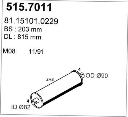 ASSO 515.7011 - Середній / кінцевий глушник ОГ autozip.com.ua