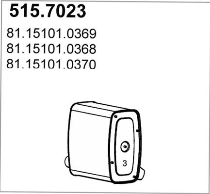 ASSO 515.7023 - Середній / кінцевий глушник ОГ autozip.com.ua