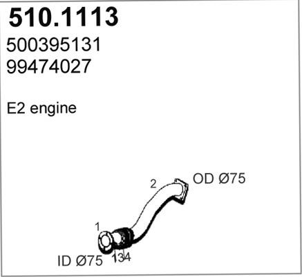 ASSO 510.1113 - Труба вихлопного газу autozip.com.ua