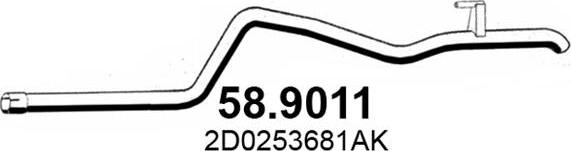 ASSO 58.9011 - Труба вихлопного газу autozip.com.ua