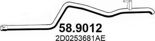 ASSO 58.9012 - Труба вихлопного газу autozip.com.ua