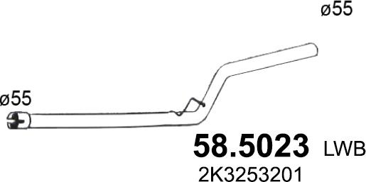 ASSO 58.5023 - Труба вихлопного газу autozip.com.ua