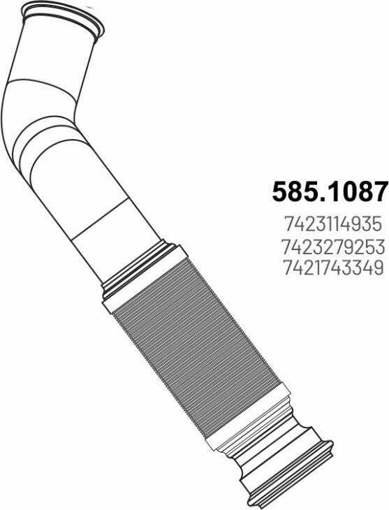 ASSO 585.1087 - Труба вихлопного газу autozip.com.ua