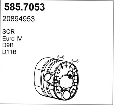 ASSO 585.7053 - Середній / кінцевий глушник ОГ autozip.com.ua