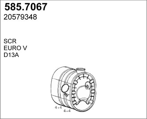 ASSO 585.7067 - Середній / кінцевий глушник ОГ autozip.com.ua