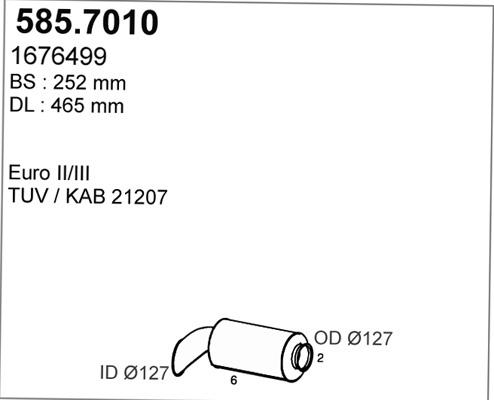 ASSO 585.7010 - Середній / кінцевий глушник ОГ autozip.com.ua