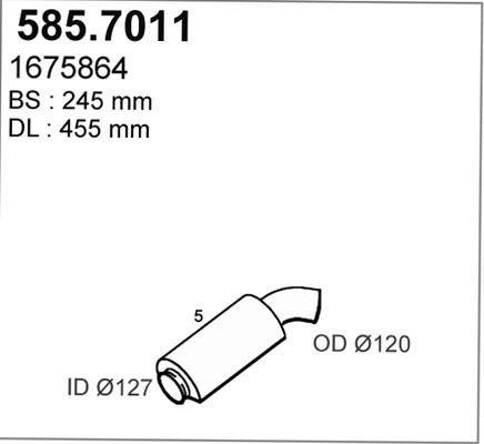 ASSO 585.7011 - Середній / кінцевий глушник ОГ autozip.com.ua