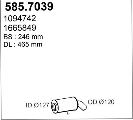 ASSO 585.7039 - Середній / кінцевий глушник ОГ autozip.com.ua