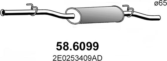 ASSO 58.6099 - Середній глушник вихлопних газів autozip.com.ua