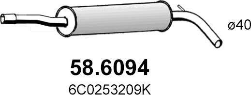 ASSO 58.6094 - Середній глушник вихлопних газів autozip.com.ua