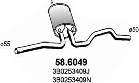 ASSO 58.6049 - Середній глушник вихлопних газів autozip.com.ua