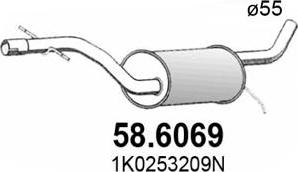 ASSO 58.6069 - Середній глушник вихлопних газів autozip.com.ua