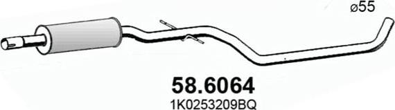 ASSO 58.6064 - Середній глушник вихлопних газів autozip.com.ua