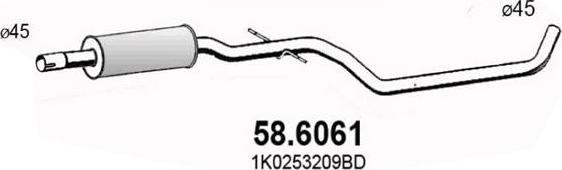 ASSO 58.6061 - Середній глушник вихлопних газів autozip.com.ua