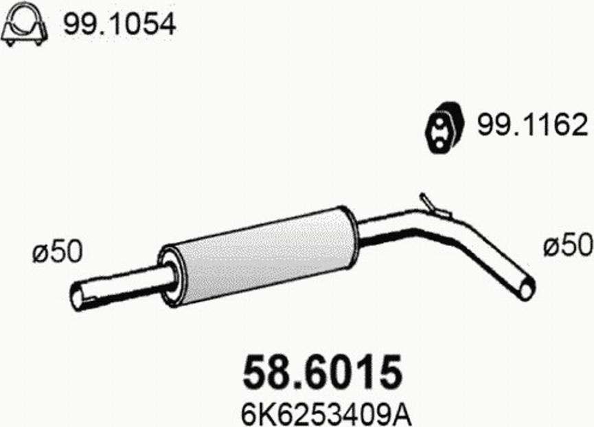 ASSO 586015 - Предглушітель вихлопних газів autozip.com.ua