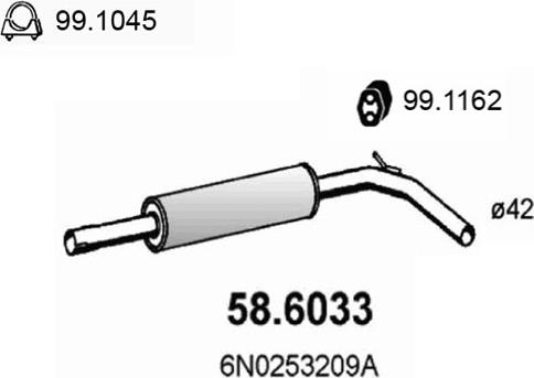 ASSO 58.6033 - Середній глушник вихлопних газів autozip.com.ua