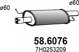 ASSO 58.6076 - Середній глушник вихлопних газів autozip.com.ua