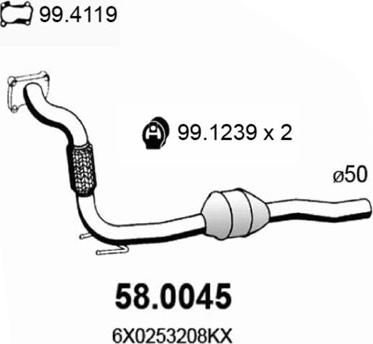 ASSO 58.0045 - Каталізатор autozip.com.ua