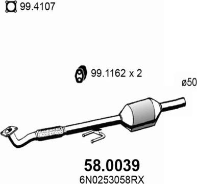 ASSO 58.0039 - Каталізатор autozip.com.ua