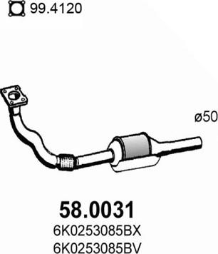 ASSO 58.0031 - Каталізатор autozip.com.ua