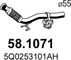ASSO 58.1071 - Труба вихлопного газу autozip.com.ua