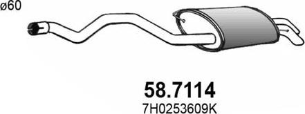 ASSO 58.7114 - Глушник вихлопних газів кінцевий autozip.com.ua