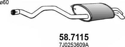 ASSO 58.7115 - Глушник вихлопних газів кінцевий autozip.com.ua
