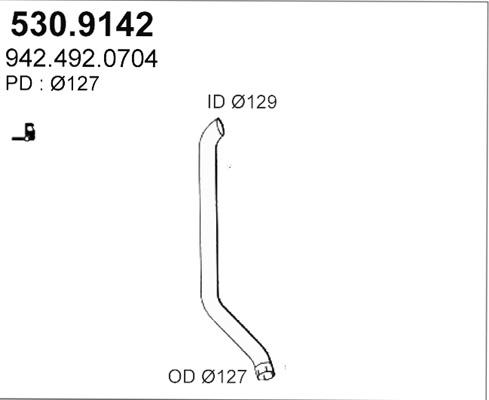 ASSO 530.9142 - Труба вихлопного газу autozip.com.ua