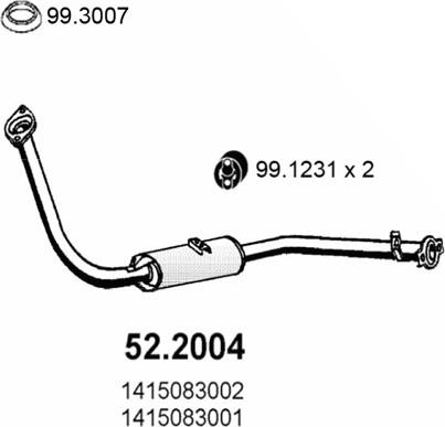 ASSO 52.2004 - Предглушітель вихлопних газів autozip.com.ua