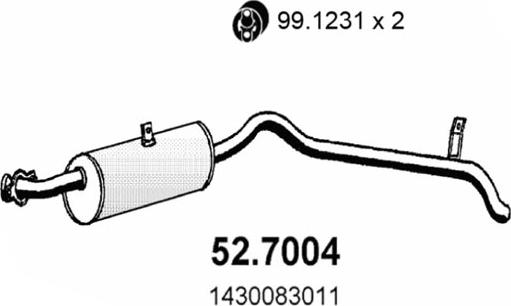 ASSO 52.7004 - Глушник вихлопних газів кінцевий autozip.com.ua