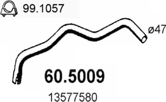 ASSO 60.5009 - Труба вихлопного газу autozip.com.ua