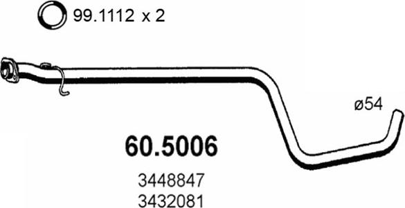 ASSO 60.5006 - Труба вихлопного газу autozip.com.ua