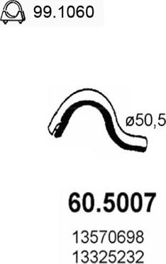 ASSO 60.5007 - Труба вихлопного газу autozip.com.ua