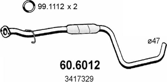 ASSO 60.6012 - Середній глушник вихлопних газів autozip.com.ua