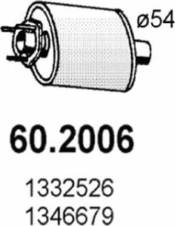 ASSO 60.2006 - Предглушітель вихлопних газів autozip.com.ua