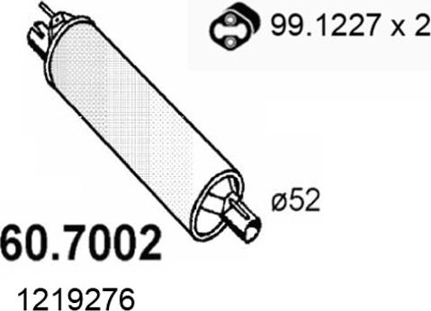 ASSO 60.7002 - Глушник вихлопних газів кінцевий autozip.com.ua