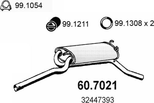 ASSO 60.7021 - Глушник вихлопних газів кінцевий autozip.com.ua