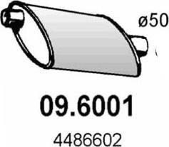 ASSO 09.6001 - Середній глушник вихлопних газів autozip.com.ua