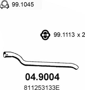 ASSO 04.9004 - Труба вихлопного газу autozip.com.ua