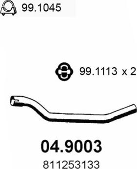 ASSO 04.9003 - Труба вихлопного газу autozip.com.ua