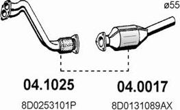 ASSO 04.1025 - Труба вихлопного газу autozip.com.ua
