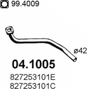 ASSO 04.1005 - Труба вихлопного газу autozip.com.ua