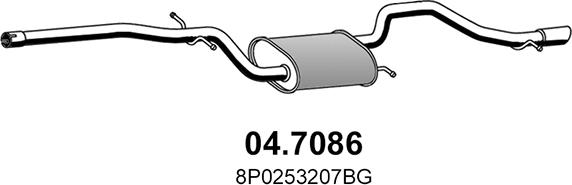 ASSO 04.7086 - Глушник вихлопних газів кінцевий autozip.com.ua