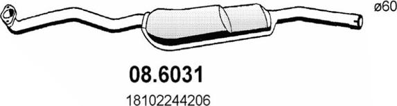 ASSO 08.6031 - Середній глушник вихлопних газів autozip.com.ua
