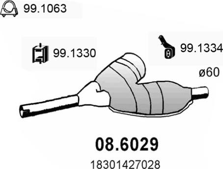 ASSO 08.6029 - Середній глушник вихлопних газів autozip.com.ua
