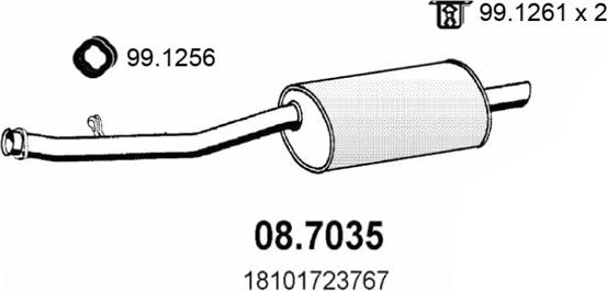 ASSO 08.7035 - Глушник вихлопних газів кінцевий autozip.com.ua
