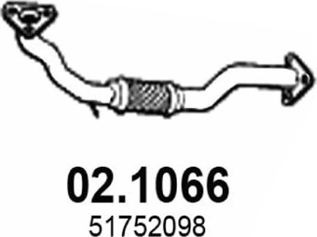 ASSO 02.1066 - Труба вихлопного газу autozip.com.ua