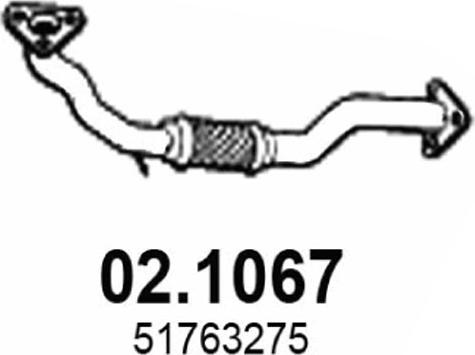 ASSO 02.1067 - Труба вихлопного газу autozip.com.ua