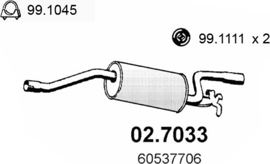 ASSO 02.7033 - Глушник вихлопних газів кінцевий autozip.com.ua