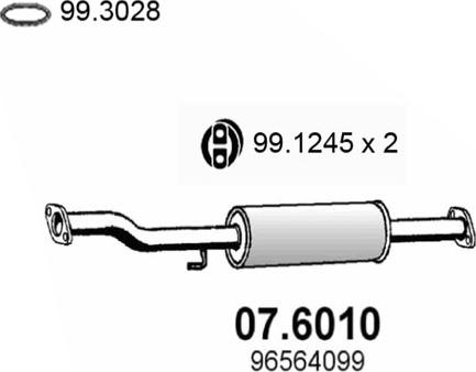 ASSO 07.6010 - Середній глушник вихлопних газів autozip.com.ua